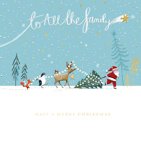 Ling Design Christmas Card - All The Family - Deck The Halls, English Christmas Cards in France