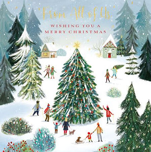 Ling Design Christmas Card - All Of Us - Around The Tree, English Christmas Cards in France