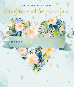 Ling Design Anniversary Card - Daughter and Son-in-law Anniversary - Anniversary Flowers