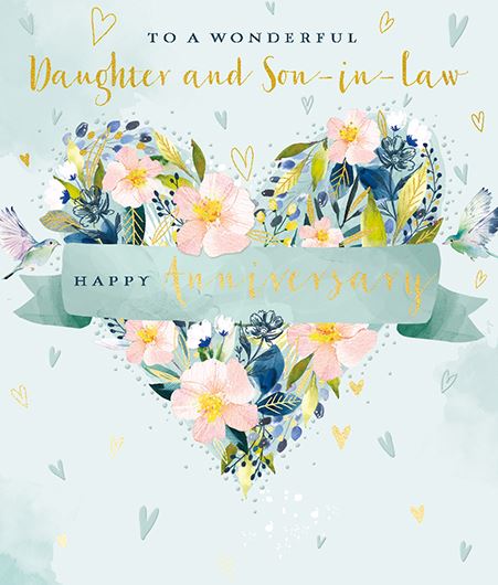 Ling Design Anniversary Card - Daughter and Son-in-law Anniversary - Anniversary Flowers