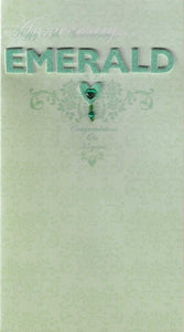 Anniversary Card - 55th Emerald Anniversary - Emerald Heart