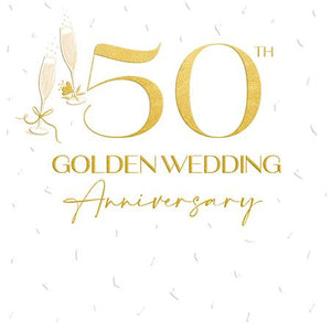 Ling Design Anniversary Card - 50th Golden Anniversary - Cheers