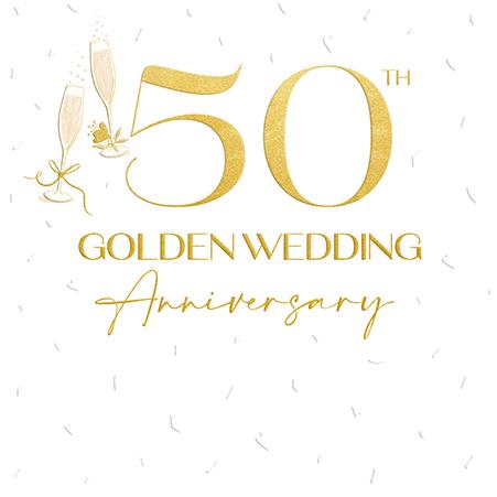 Ling Design Anniversary Card - 50th Golden Anniversary - Cheers