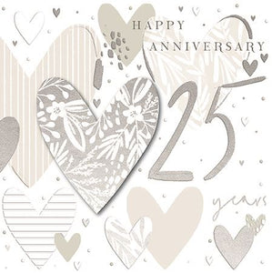 Anniversary Card - 25th Silver Anniversary - Happy 25 Years from Talking Pictures, English Cards in France