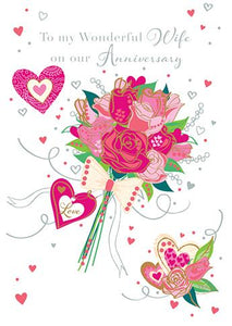 Anniversary Card - Wife Anniversary - Anniversary Bouquet