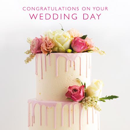 Wedding Card - Beautiful Drip Cake With Roses  from The Art Group, English cards in France