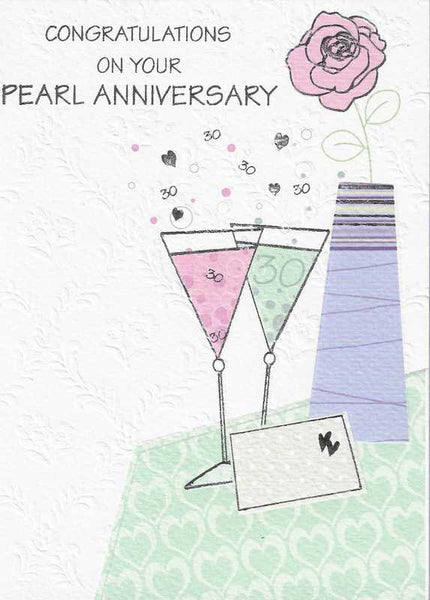 Anniversary Card - 30th Pearl Anniversary - Pearl Anniversary