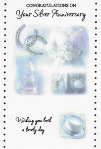 Anniversary Card - 25th Silver Anniversary - Memories
