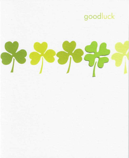 Good Luck Card - Die Cut 4 Leaf Clover