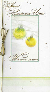 Christmas Card - Auntie and Uncle - Baubles