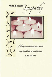 Sympathy Card - Tealights With Sincere Sympathy