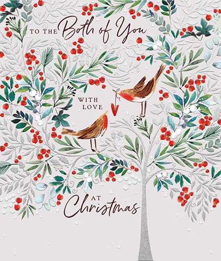 Ling Design Christmas Card - Both Of You - Pretty Robins, English Christmas Cards in France