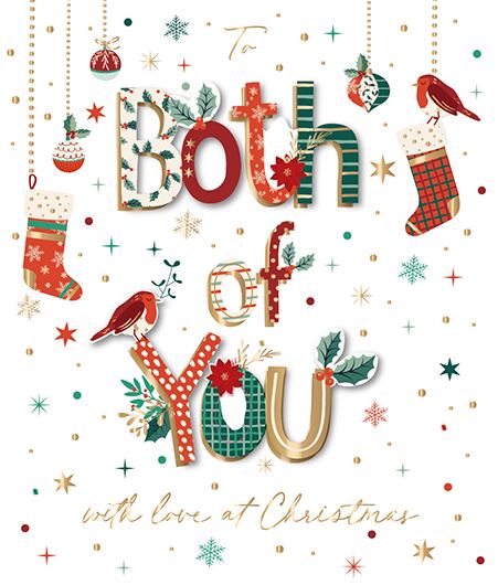 Talking Pictures Christmas Card - Both Of You - Two Robins, English Christmas Cards in France