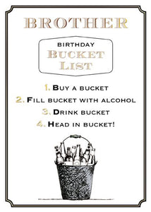 The Great British Card Company Brother Birthday - Bucket List