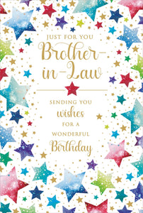 Brother-in-Law Birthday - Multi Stars from Nigel Quiney Publications, English Cards in France