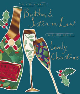 Christmas Card - Brother And Sister-In-Law - Prosecco & Flutes from The Great British Card Company, Advent Calendars in France, English Christmas Cards in France