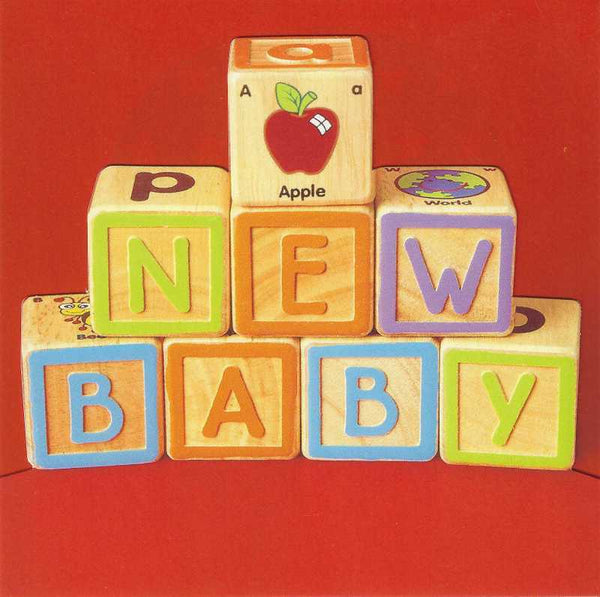 New Baby Card - Blocks Spelling A New Baby