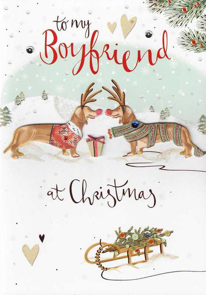 Christmas Card - Boyfriend - Dachsunds