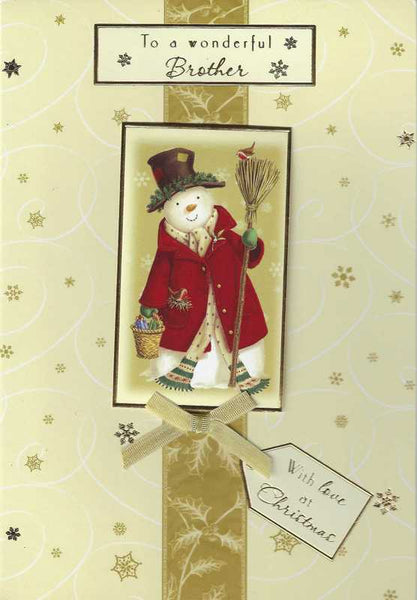 Christmas Card - Brother - Dressed Snowman