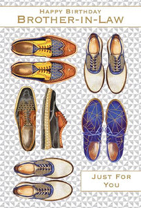 Brother-in-Law Birthday - Stylish Shoes from Nigel Quiney Publications, English Cards in France