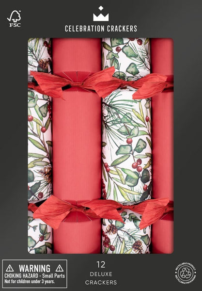 Heart and Soul Studio Celebration Christmas Crackers - 12 Christmas Sprig 12 inch Deluxe Christmas Crackers, Christmas Crackers in France, Crackers de Noel, Petards de Noel en France, Diablotins en France