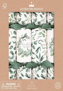 Heart and Soul Studio Celebration Christmas Crackers - 12 Eucalyptus 12 inch Deluxe Christmas Crackers, Christmas Crackers in France, Crackers de Noel, Petards de Noel en France, Diablotins en France