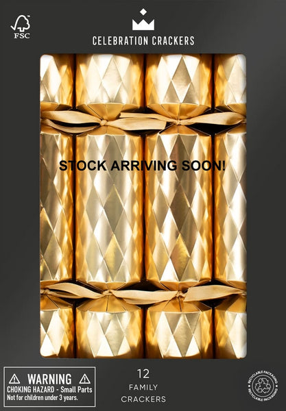 Christmas Crackers - 12 inch Family Gold Diamond Embossed