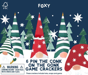 Christmas Crackers - Pin The Conk On The Gonk 8.5" Crackers  from Heart and Soul Studio Celebration Crackers, Christmas Crackers in France, Crackers de Noel, Petards de Noel en France, Diablotins en France