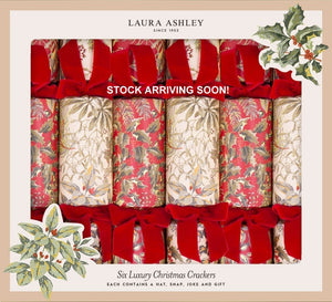 Christmas Crackers - 6 Red Festive Botanicals 13 inch Cracker