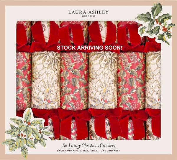 Christmas Crackers - 6 Red Festive Botanicals 13 inch Cracker