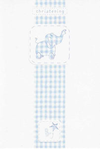 Christening Card - Blue Elephant