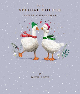 The Great British Card Company Christmas-Card-Special-Couple-Two-Geese-with-Hats, English Christmas Cards in France