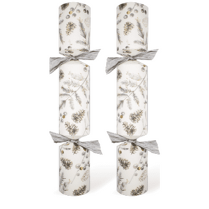 Heart and Soul Studio Celebration Christmas Crackers - Silver Botanical 12 inch Christmas Crackers, Christmas Crackers in France, Crackers de Noel, Petards de Noel en France, Diablotins en France