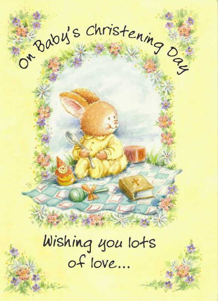 Christening Card - Bunny