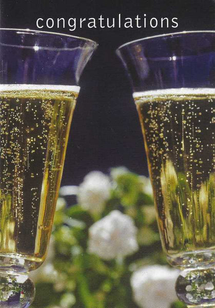 Congratulations Card - Congratulations - 2 Champagne Flutes