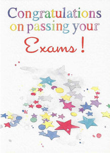 Congratulations Card - Exams - Coloured Stars