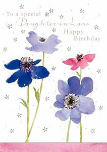Daughter-in-Law Birthday - Blue And Pink Anemones