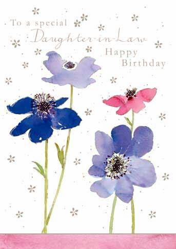 Ling Design Daughter-in-Law Birthday - Blue And Pink Anemones