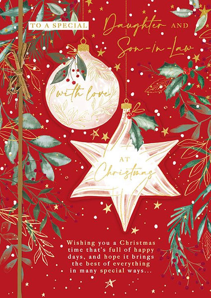 Ling Design Christmas Card - Daughter and Son-in-Law - Festive Decorations, English Christmas Cards in France