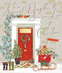 Ling Design Christmas Card - Daughter and Son-in-Law - Christmas Delivery, English Christmas Cards in France