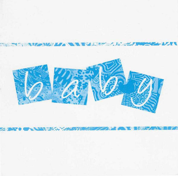 New Baby Boy Card - Blue Text Baby