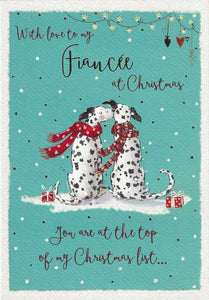 Christmas Card - Fiancée - Totally Dotty About You