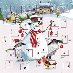 Christmas Advent Calendar Card - Snowman And Friends