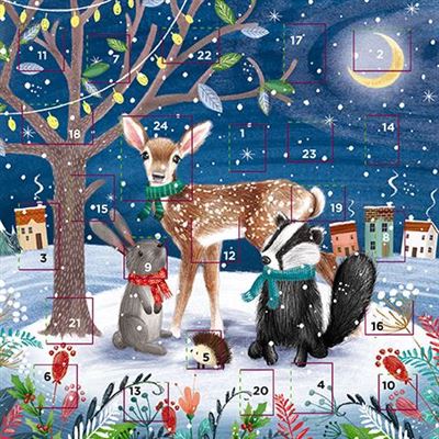 Christmas Advent Calendar Card - Festive Friends