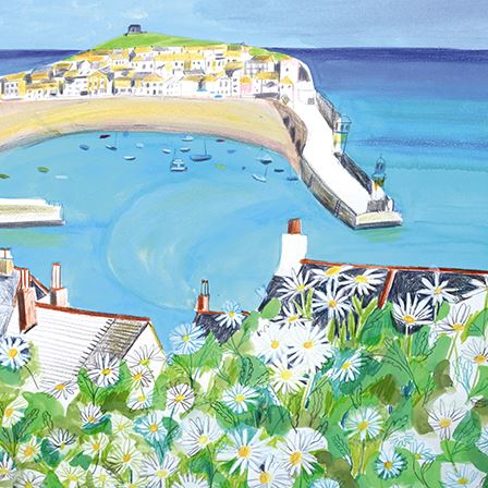 Blank Card - Daisies And St Ives Harbour from the Great British Card Company, English Cards in France