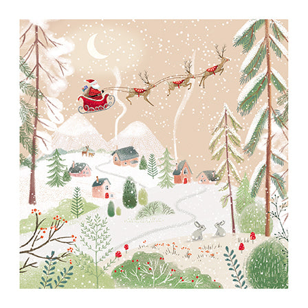 Charity Christmas Cards - Pack of 8 - Santa in the Sky