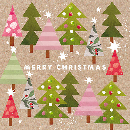 The Great British Card Company Charity Christmas Cards Pack of 8 Christmas Trees, English Christmas Cards in France