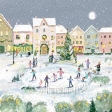 The Great British Card Company Christmas Cards - 12 Luxury Cards - Bistro Bar, Christmas Market, Ice Skating, English Christmas Cards In France