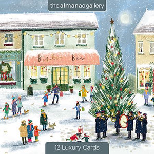 The Great British Card Company Christmas Cards - 12 Luxury Cards - Bistro Bar, Christmas Market, Ice Skating, English Christmas Cards in France