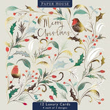 Christmas Cards - 12 Luxury Cards - Foliage and Animals From The Great British Card Company, English Christmas cards in France